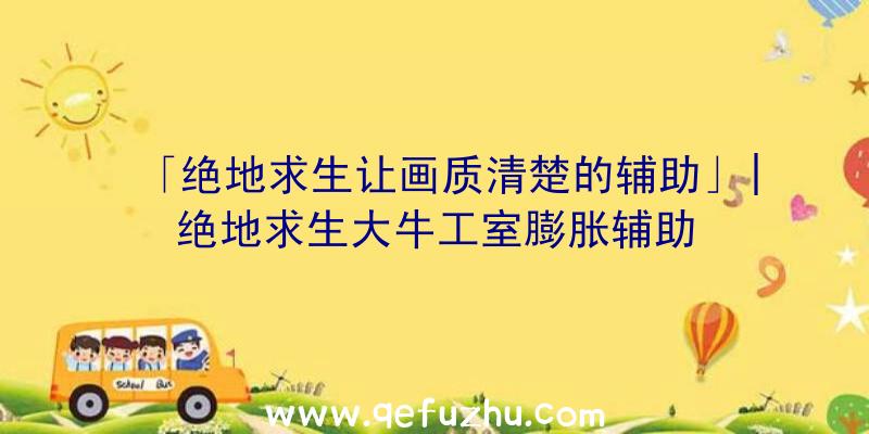 「绝地求生让画质清楚的辅助」|绝地求生大牛工室膨胀辅助